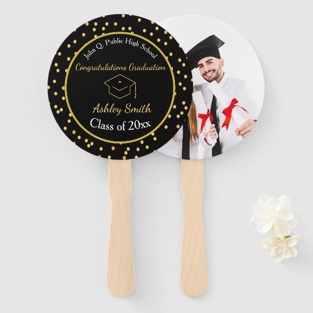 eleganter Abschluss Hand Fan Fächer (Vorne und Hinten)