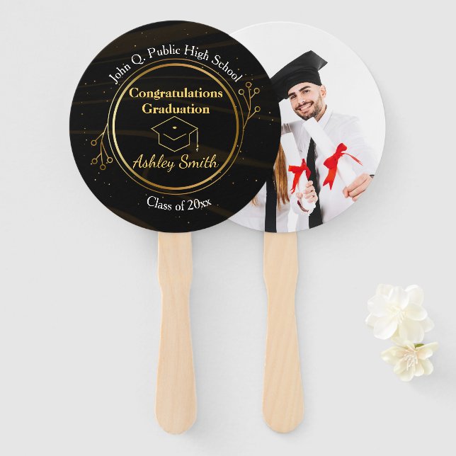 eleganter Abschluss Hand Fan Fächer (Vorne und Hinten)