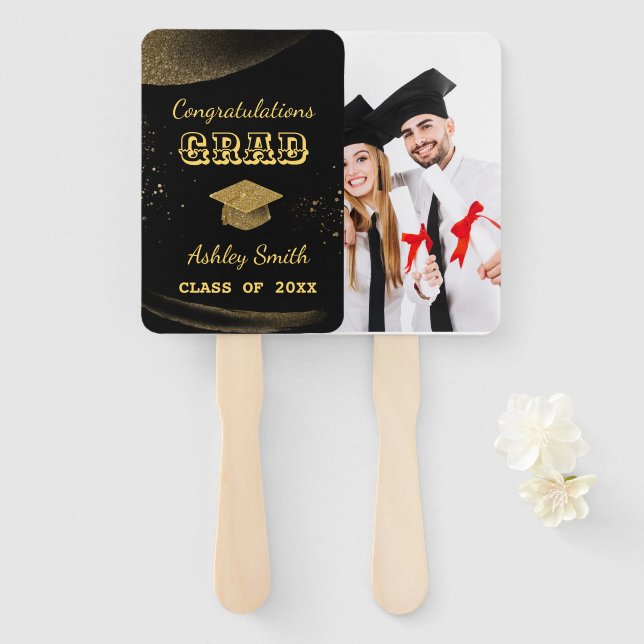 eleganter Abschluss Hand Fan Fächer (Vorne und Hinten)