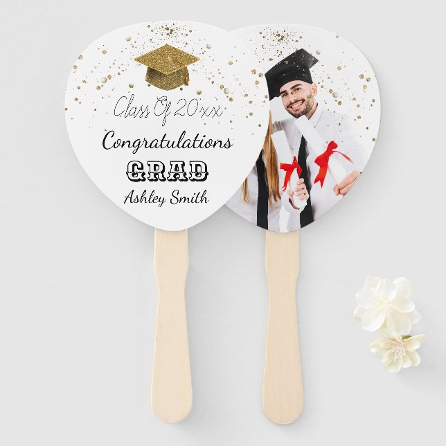 eleganter Abschluss Hand Fan Fächer (Vorne und Hinten)
