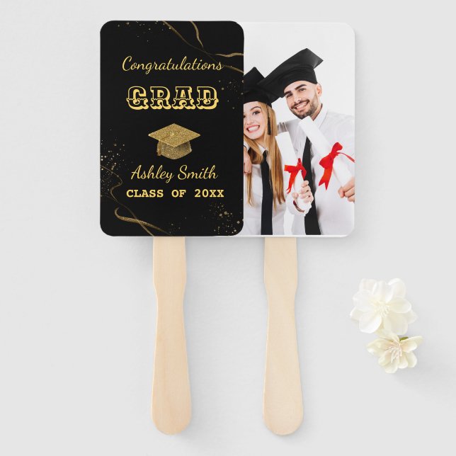 eleganter Abschluss Hand Fan Fächer (Vorne und Hinten)