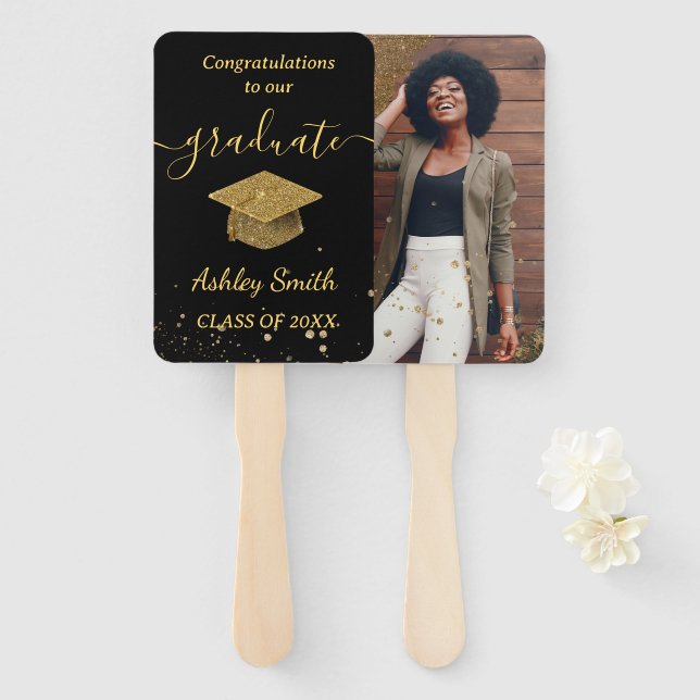 eleganter Abschluss Hand Fan Fächer (Vorne und Hinten)