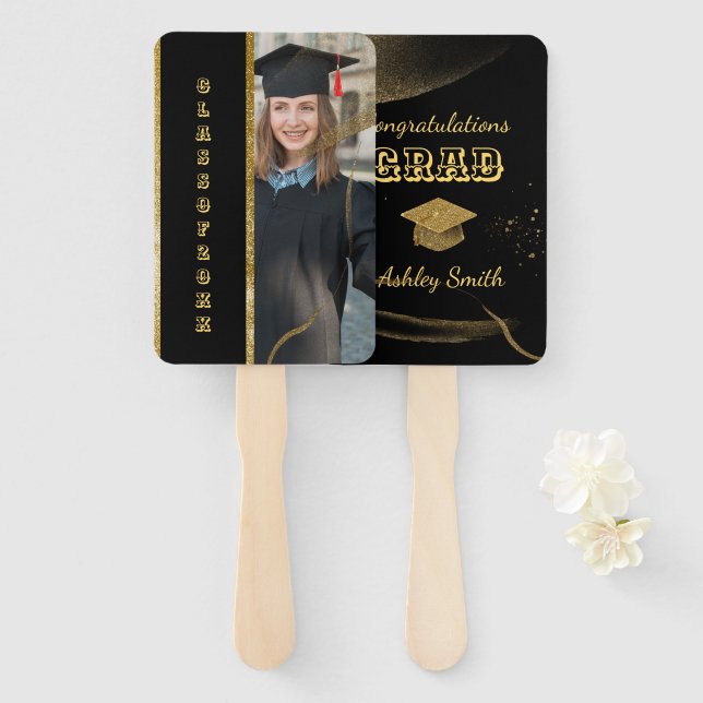 eleganter Abschluss Hand Fan Fächer (Vorne und Hinten)