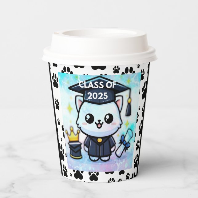 Eleganter Abschluss Kitty Pappbecher (Rückseite)