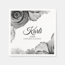 Eleganter Abschluss Napkins | Wasserfarbe (schwarz