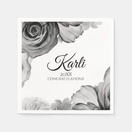Eleganter Abschluss Napkins | Wasserfarbe (schwarz Serviette
