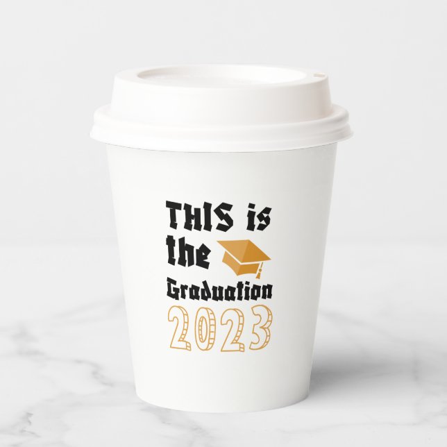 eleganter Abschluss Pappbecher (Vorderseite)