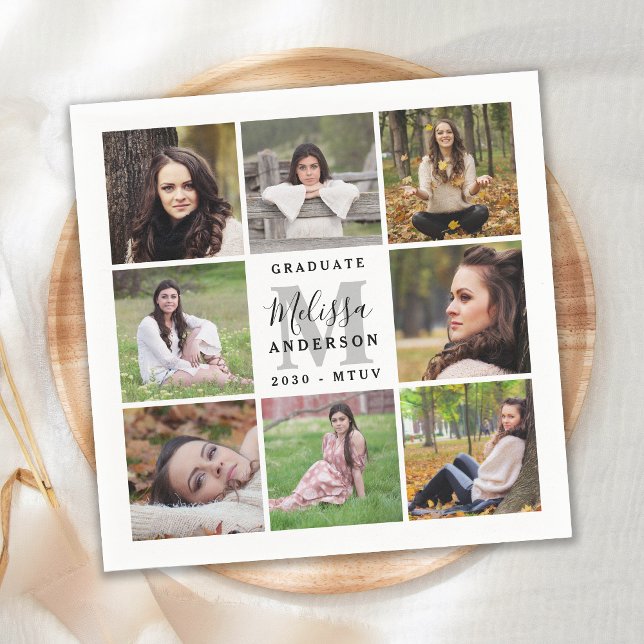 Eleganter Abschluss Personalisiert 8 Fotomaterial Serviette (Von Creator hochgeladen)