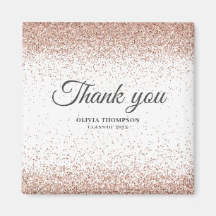 Eleganter Abschluss Rose Gold Glitzer Vielen Dank Magnet