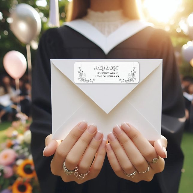 Eleganter Abschluss Schwarz-Weiß-Blumengrenze (Von Creator hochgeladen)