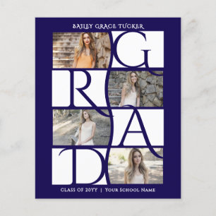 Eleganter Absolvent 5-Fotos Dunkelblaue Abschlussf