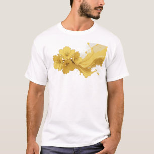 Eleganter ABSTRACTER BLUMEN Modeaufdruck T-Shirt
