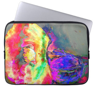 Eleganter abstrakt-gelber Rosa-Blume-Mohn Laptopschutzhülle