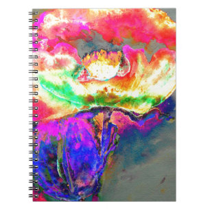 Eleganter abstrakt-gelber Rosa-Blume-Mohn Notizblock