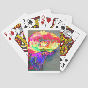 Eleganter abstrakt-gelber Rosa-Blume-Mohn Spielkarten