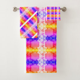 Eleganter Abstrakt geometrischer Hintergrund Multi Badhandtuch Set