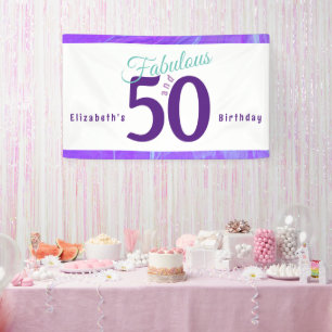 Eleganter Abstrakt Lila 50. Geburtstag Banner