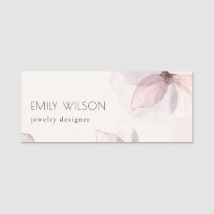 Eleganter Abstrakter Blush Wasserfarben Namensschild