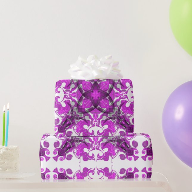 Eleganter abstrakter Bohrosa Mandala-Schmetterling Geschenkpapier (Partygeschenke)