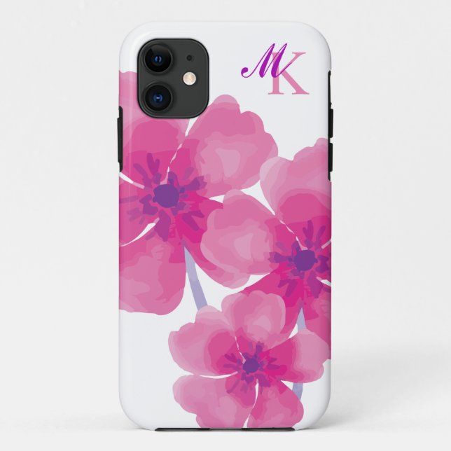 Eleganter Abstrakter Flora iPhone Case (Rückseite)