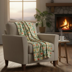 Eleganter Abstrakter Frühling Fleecedecke