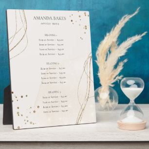 Eleganter Abstrakter Glitzer Ivory Gold Preis Serv Fotoplatte