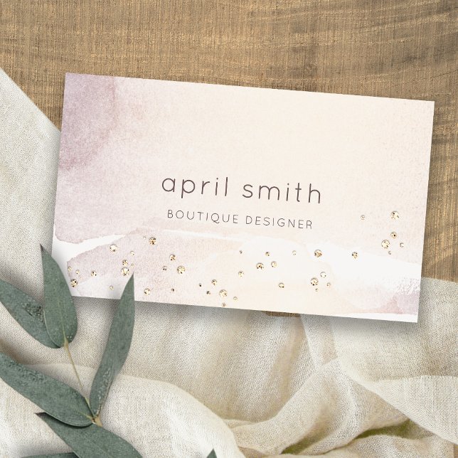 Eleganter Abstrakter Gold Lila Watercolor Glitzer Visitenkarte (Von Creator hochgeladen)