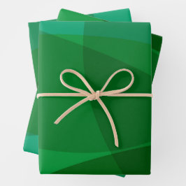 Eleganter Abstrakter grüner Weihnachtsfeiertag Geschenkpapier Set