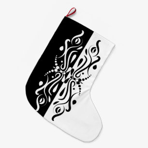 Eleganter Abstrakter Harlequin-Stil Großer Weihnachtsstrumpf