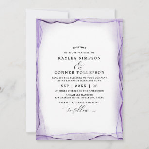 Eleganter Abstrakter Lavendel Wedding Wassercolor Einladung