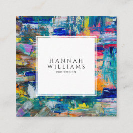 Eleganter Abstrakter QR-Code Quadratische Visitenkarte