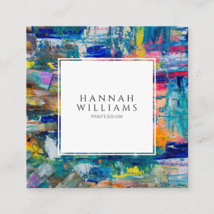 Eleganter Abstrakter QR-Code Quadratische Visitenkarte