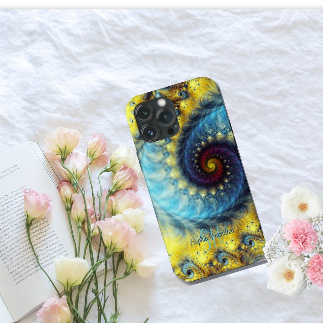Eleganter Abstrakter Spiralname Mit Monogramm Case-Mate iPhone Hülle (Von Creator hochgeladen)