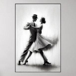 Eleganter Abstrakter Swing Dance Poster