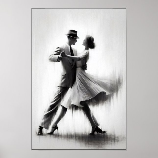 Eleganter Abstrakter Swing Dance Poster (Vorne)