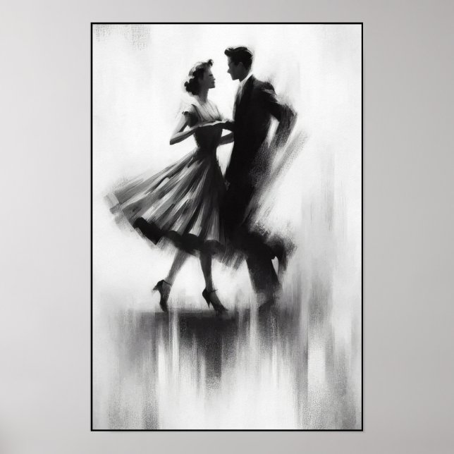 Eleganter Abstrakter Swing Dance Poster (Vorne)
