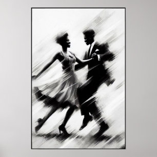 Eleganter Abstrakter Swing Dance Poster
