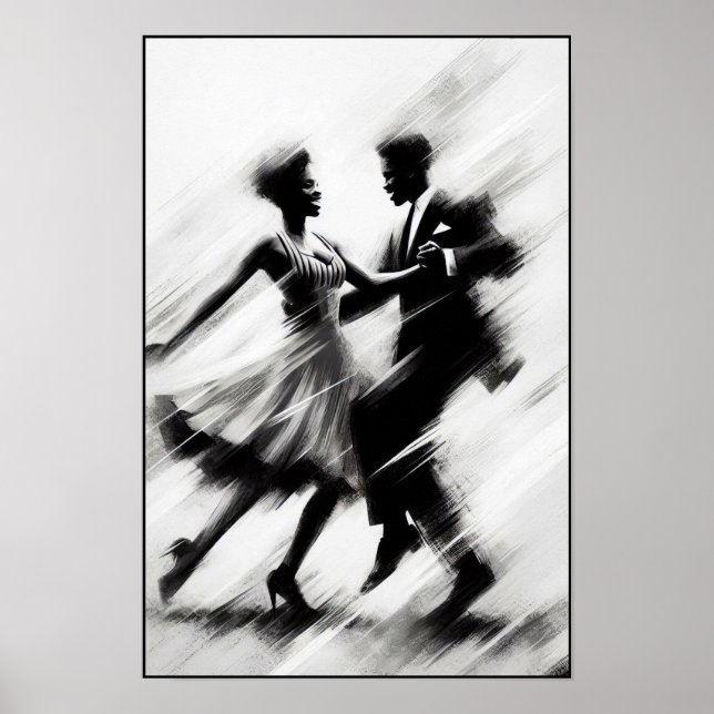 Eleganter Abstrakter Swing Dance Poster (Vorne)