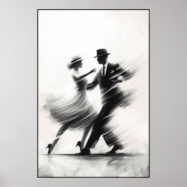 Eleganter abstrakter Swing-Tanz  Poster (Vorne)