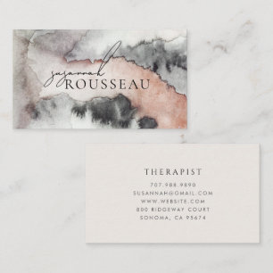 Eleganter abstrakter Wasserfarben-Therapeut Visitenkarte