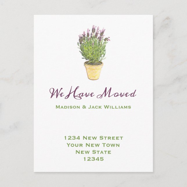 Eleganter Adresswechsel | Ankündigung der Beförder Postkarte (Vorderseite)