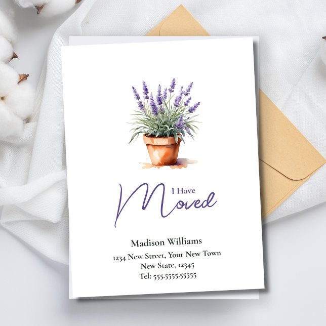 Eleganter Adresswechsel | Ankündigung der Beförder Postkarte (Von Creator hochgeladen)