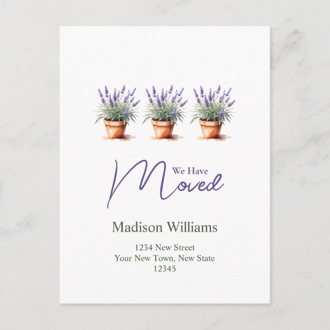 Eleganter Adresswechsel | Ankündigung der Beförder Postkarte (Vorderseite)