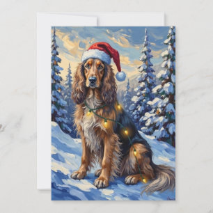Eleganter Afghanischer Windhund Winter Wonderland Feiertagskarte