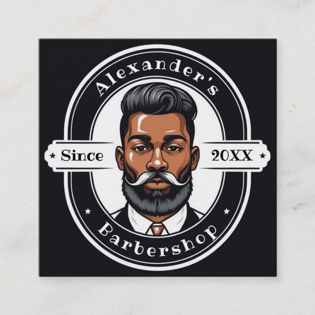 Eleganter Afrikanischer Amerikaner personalize Quadratische Visitenkarte (Vorderseite)