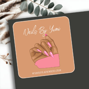 Eleganter afrikanischer Nagelkünstler Quadratischer Aufkleber