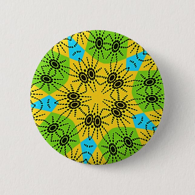 Eleganter afrikanischer Spider Motif Vektorgrafik  Button (Vorderseite)