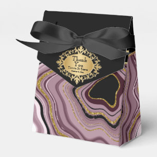 Eleganter Agate Marmor mit Mauve, Black und Gold Geschenkschachtel