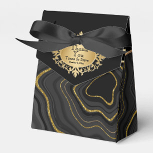 Eleganter Agate Marmor mit Schwarz und Gold Geschenkschachtel
