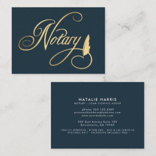 Eleganter Agent von Notar- und Gold- und Navy-Darl Visitenkarte